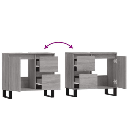 Badeværelsesskab 65x33x60 Cm Konstrueret Træ - Billede 9