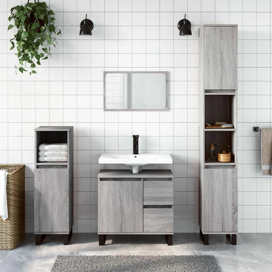 Badeværelsesskab 65X33X60 Cm Konstrueret Træ