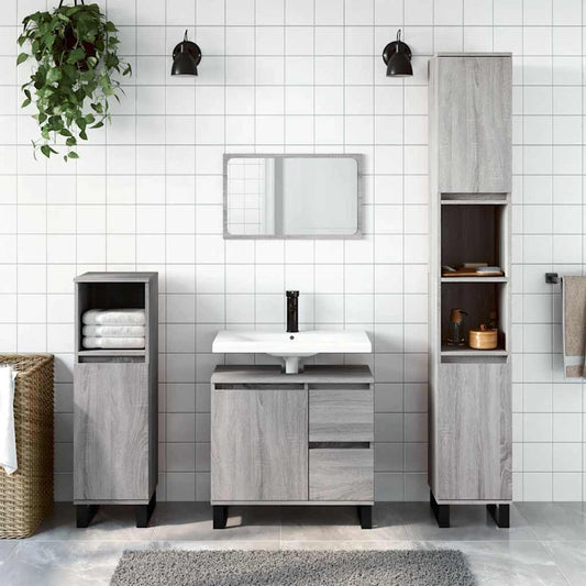 Badeværelsesskab 65x33x60 Cm Konstrueret Træ - Hovedbillede