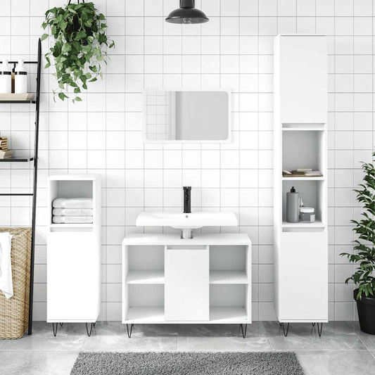 Badeværelsesskab 80X33X60 Cm Konstrueret Træ