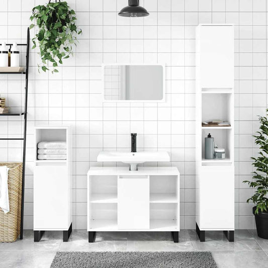 Badeværelsesskab 80X33X60 Cm Konstrueret Træ
