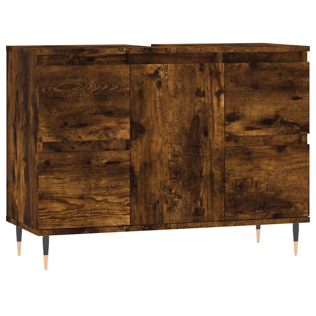 Badeværelsesskab 80x33x60 Cm Konstrueret Træ - Billede 2