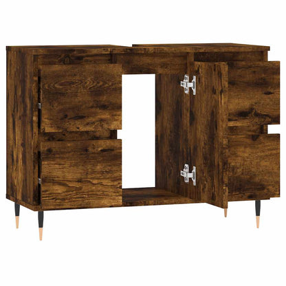 Badeværelsesskab 80x33x60 Cm Konstrueret Træ - Billede 4