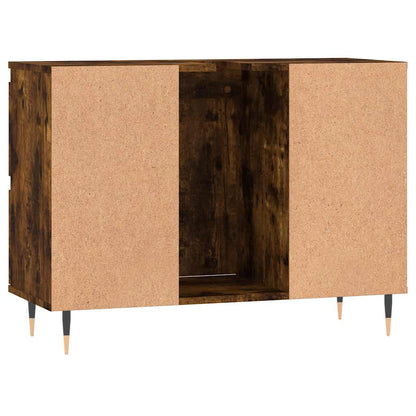 Badeværelsesskab 80x33x60 Cm Konstrueret Træ - Billede 7