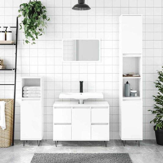 Badeværelsesskab 80X33X60 Cm Konstrueret Træ