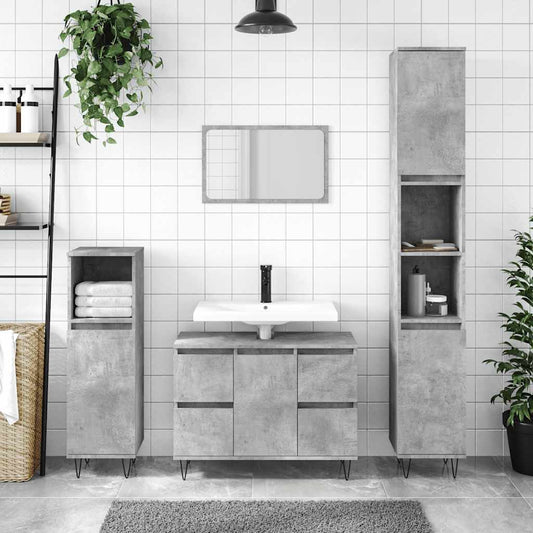 Badeværelsesskab 80X33X60 Cm Konstrueret Træ
