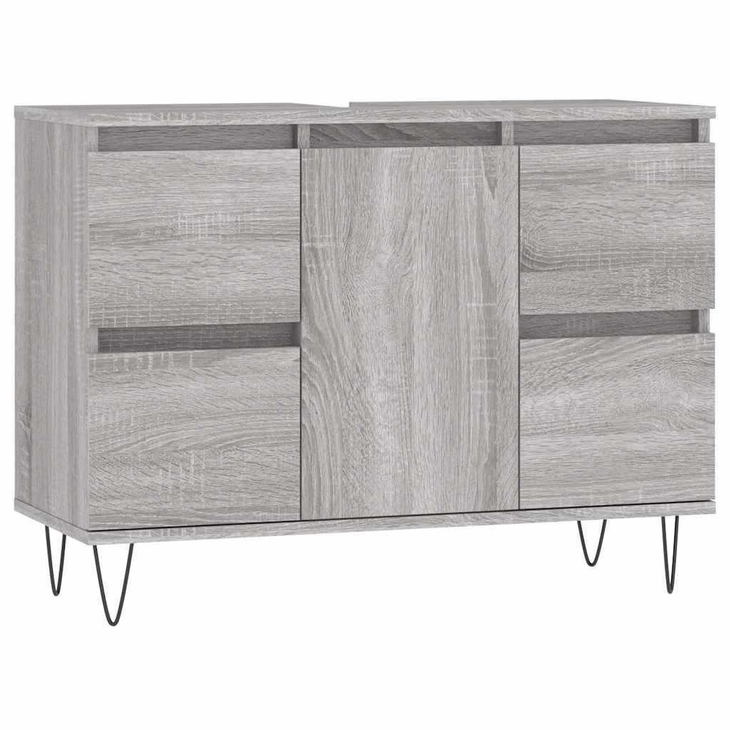 Badeværelsesskab 80x33x60 Cm Konstrueret Træ - Billede 2