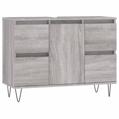 Badeværelsesskab 80x33x60 Cm Konstrueret Træ - Billede 2