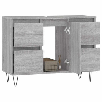 Badeværelsesskab 80x33x60 Cm Konstrueret Træ - Billede 3