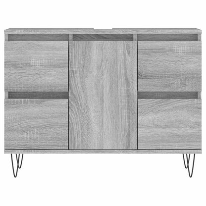 Badeværelsesskab 80x33x60 Cm Konstrueret Træ - Billede 4