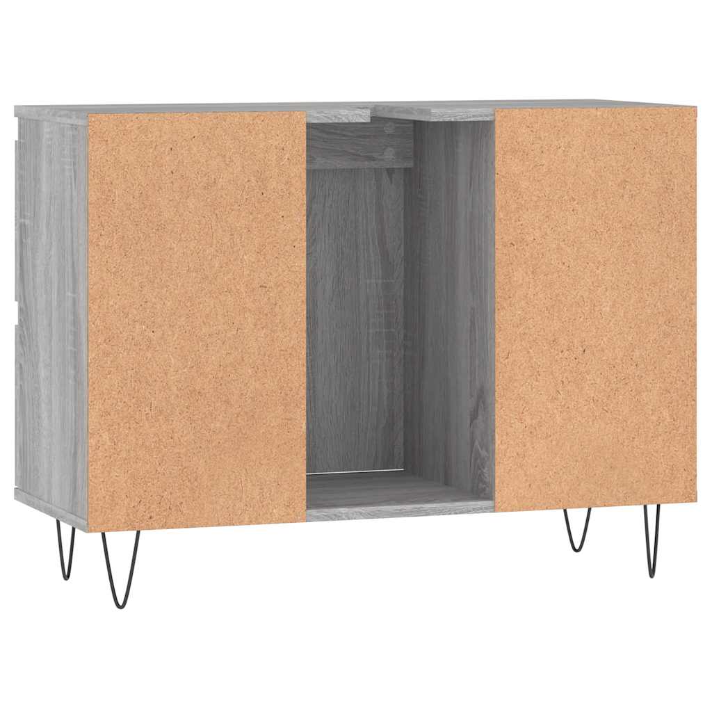 Badeværelsesskab 80x33x60 Cm Konstrueret Træ - Billede 7