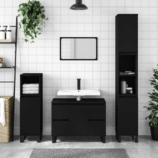Badeværelsesskab 80X33X60 Cm Konstrueret Træ