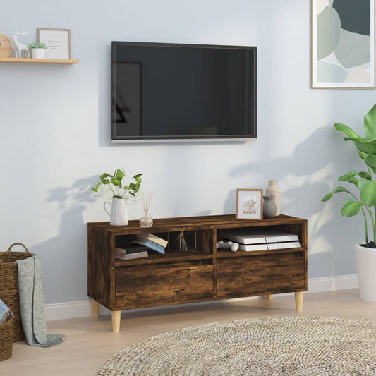 Tv-Bord 100X34,5X44,5 Cm Konstrueret Træ Etræsfarve Røget Eg