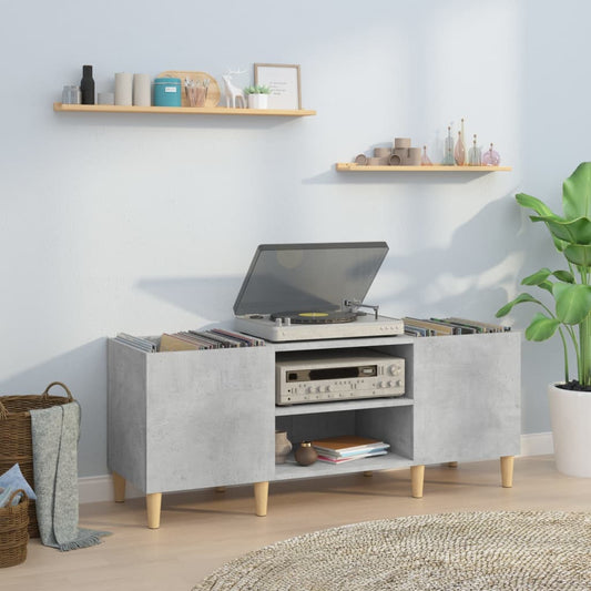 Vinylskab 121X38X48 Cm Konstrueret Træ Betongrå