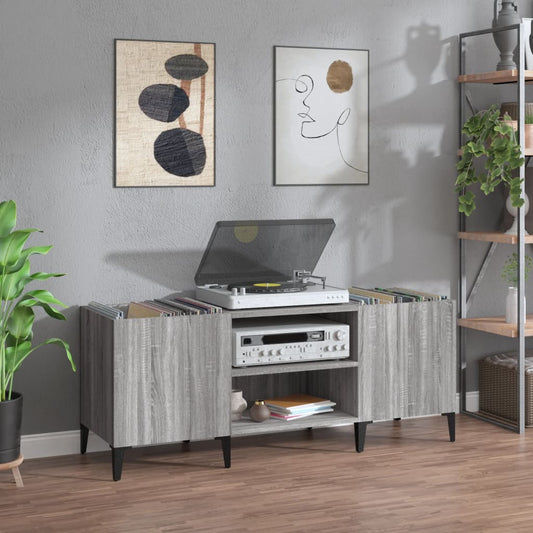 Vinylskab 121X38X48 Cm Konstrueret Træ Grå Sonoma-Eg