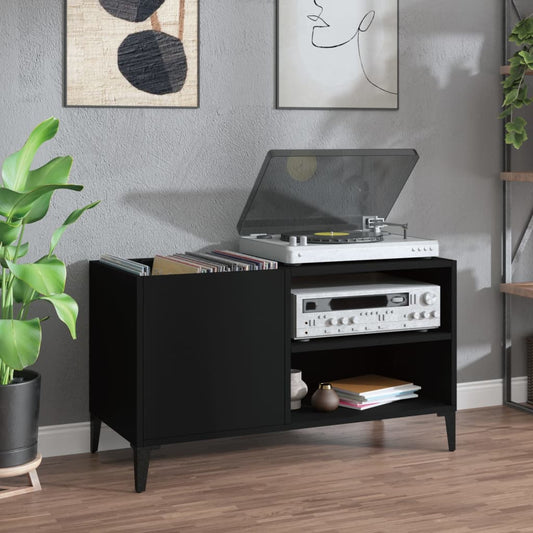 Vinylskab 84,5X38X48 Cm Konstrueret Træ Sort