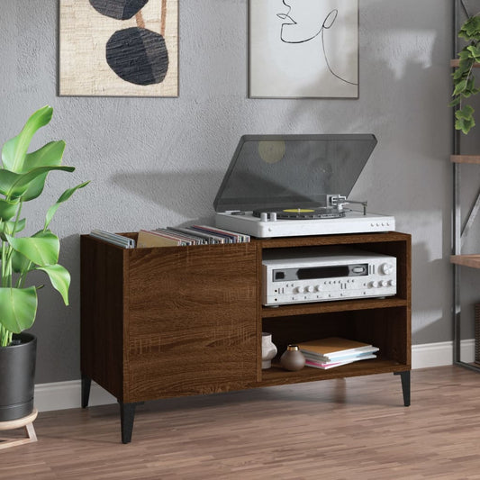 Vinylskab 84,5X38X48 Cm Konstrueret Træ Brun Egetræsfarve