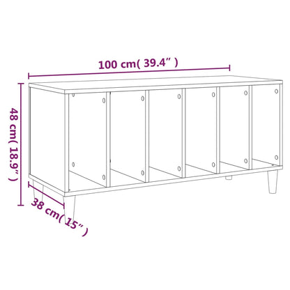 Vinylskab 100x38x48 Cm Konstrueret Træ - Billede 8