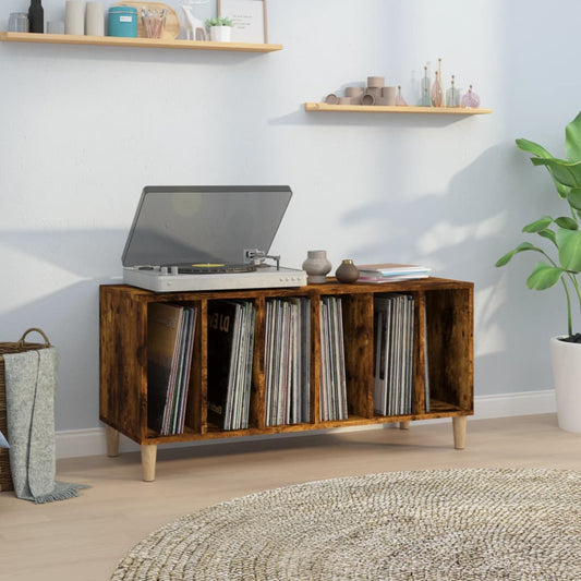 Vinylskab 100X38X48 Cm Konstrueret Træ Røget Egetræsfarve