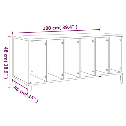 Vinylskab 100x38x48 Cm Konstrueret Træ - Billede 8