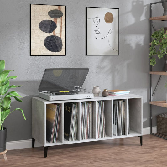 Vinylskab 100X38X48 Cm Konstrueret Træ Betongrå