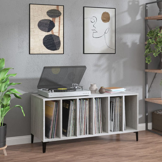 Vinylskab 100X38X48 Cm Konstrueret Træ Grå Sonoma-Eg