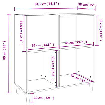 Vinylskab 84,5x38x89 Cm Konstrueret Træ - Billede 9