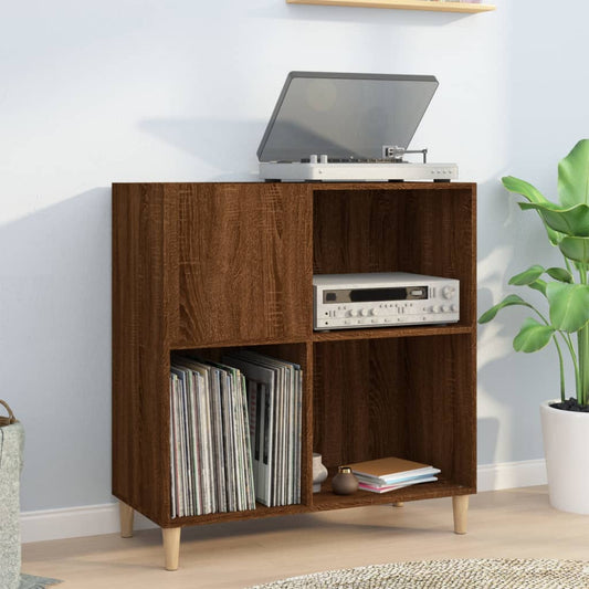 Vinylskab 84,5X38X89 Cm Konstrueret Træ Brun Egetræsfarve