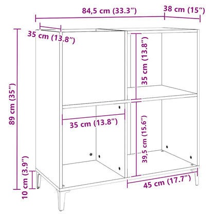 Vinylskab 84,5x38x89 Cm Konstrueret Træ - Billede 9
