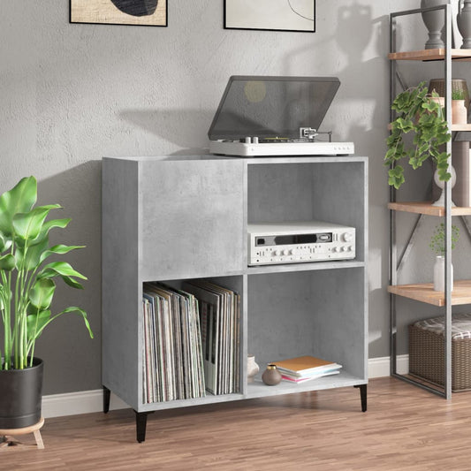 Vinylskab 84,5X38X89 Cm Konstrueret Træ Betongrå
