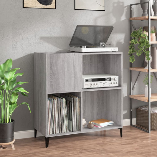 Vinylskab 84,5X38X39 Cm Konstrueret Træ Grå Sonoma-Eg