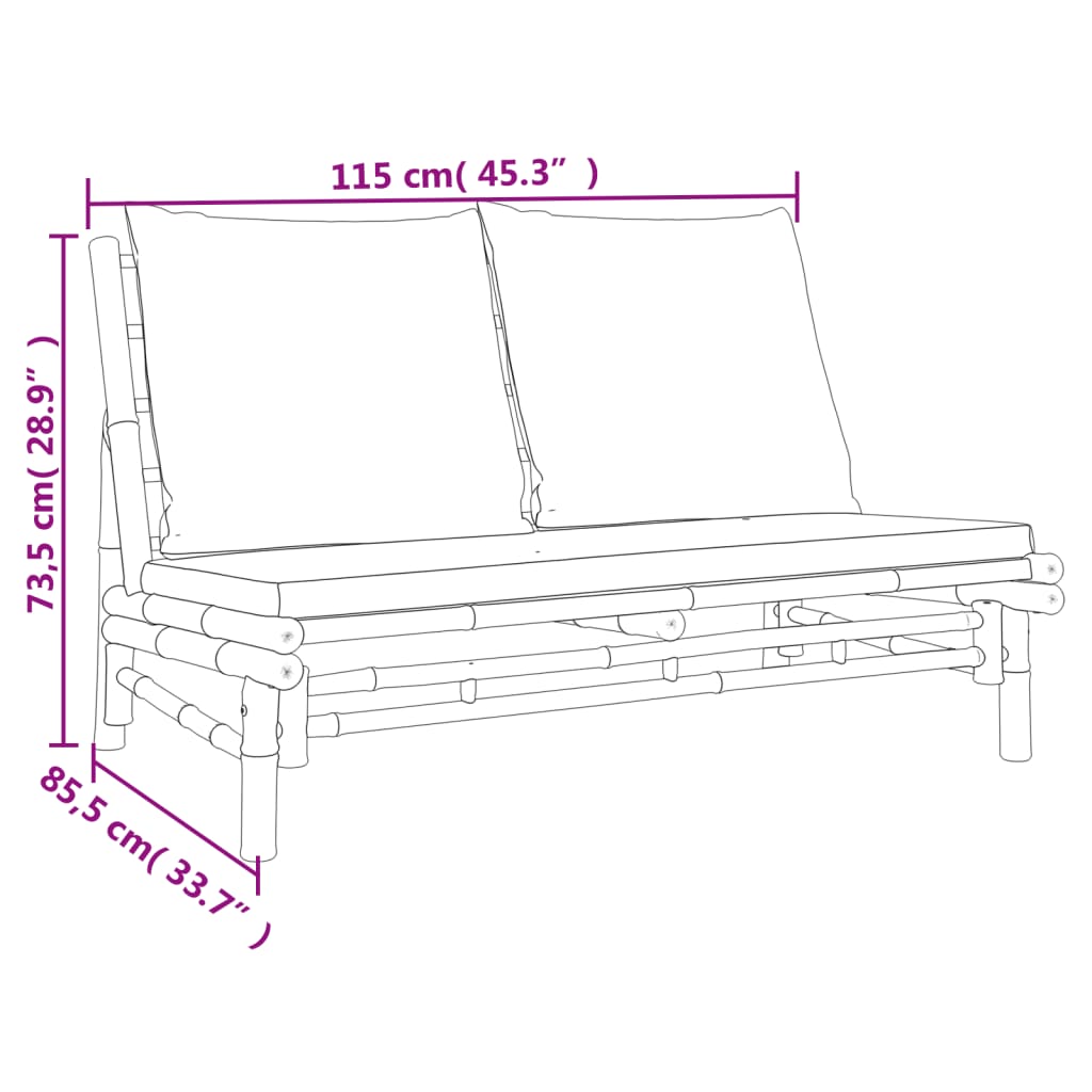 Havebord 100x55x33 Cm Bambus - Billede 6