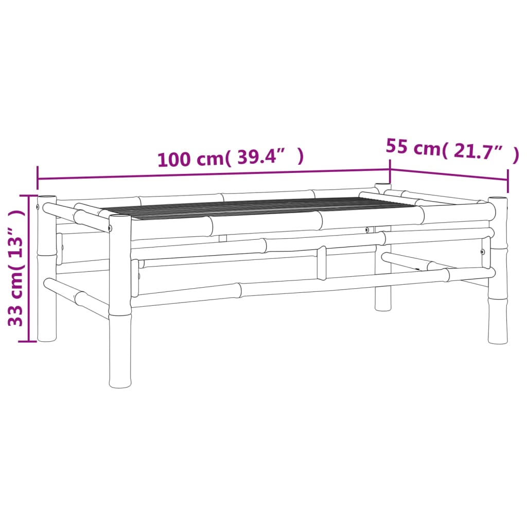 Havebord 100x55x33 Cm Bambus