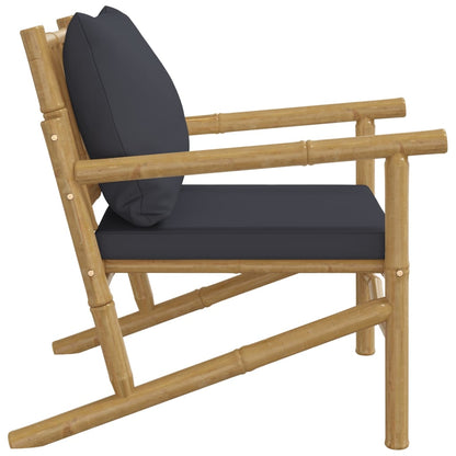 Havestole 2 Stk. Med Hynder Bambus