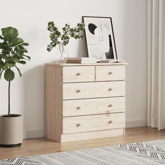 Kommode Alta 77X35X73 Cm Massivt Fyrretræ