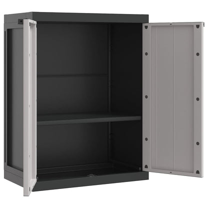 Haveskab 65x37x85/165 Cm Pp Grå Og Sort - Billede 6