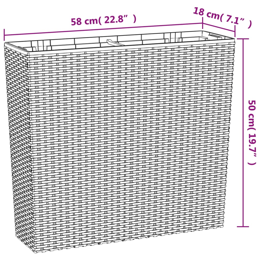 Plantekrukke 12/44 L Udtagelig Indsats Pp Rattanlook - Billede 8