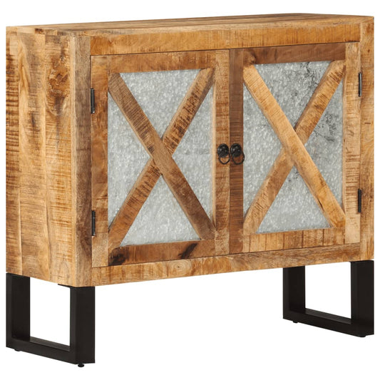 Skænk 80x30x71 Cm Massivt Ru Mangotræ Og Metal - Hovedbillede