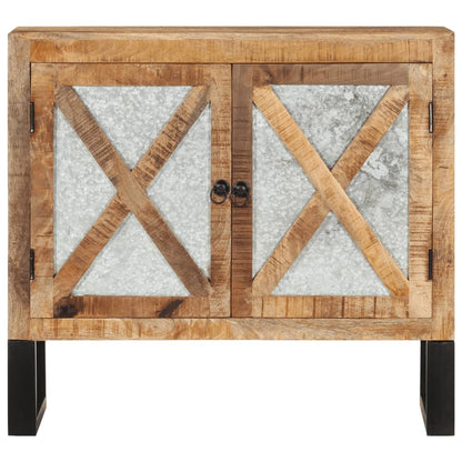 Skænk 80x30x71 Cm Massivt Ru Mangotræ Og Metal - Billede 3