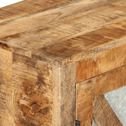 Skænk 80x30x71 Cm Massivt Ru Mangotræ Og Metal - Billede 5