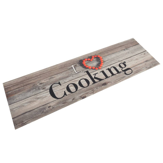 Køkkentæppe Cooking-Design Vaskbart Velour Grå Træ