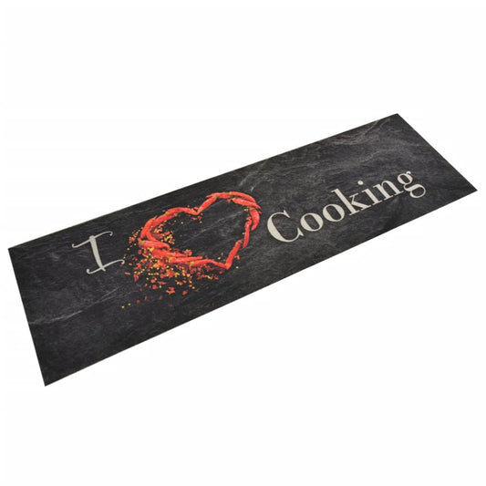 Køkkentæppe Cooking-Design Vaskbart Velour Sort