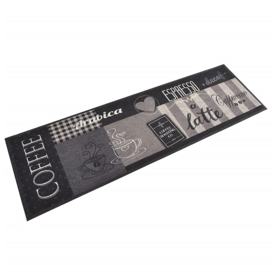 Køkkentæppe Coffee Black-Design Vaskbart Velour Brun