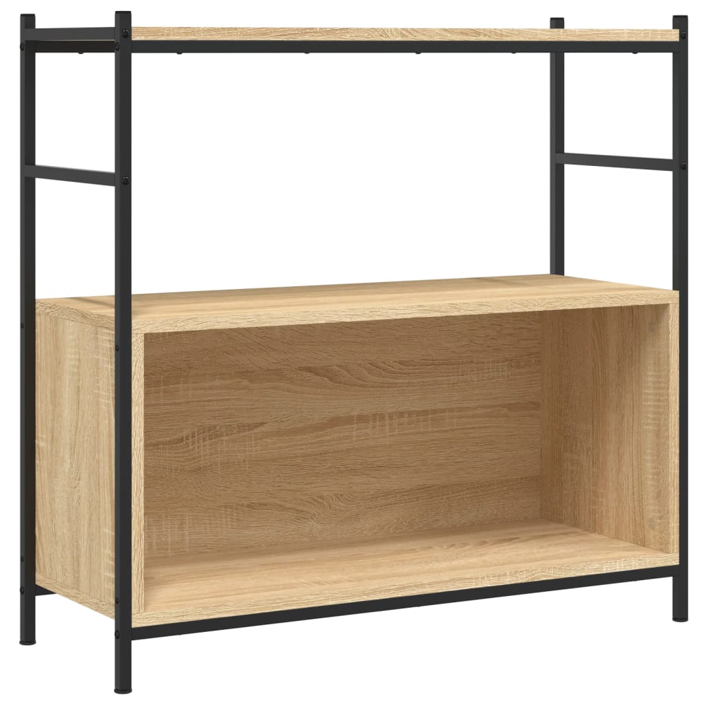 Bogreol 80x30x78,5 Cm Konstrueret Træ Og Jern - Billede 2