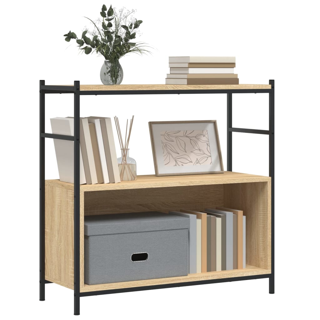 Bogreol 80x30x78,5 Cm Konstrueret Træ Og Jern - Billede 3
