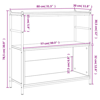 Bogreol 80x30x78,5 Cm Konstrueret Træ Og Jern - Billede 9