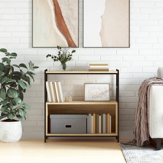 Bogreol 80x30x78,5 Cm Konstrueret Træ Og Jern - Hovedbillede