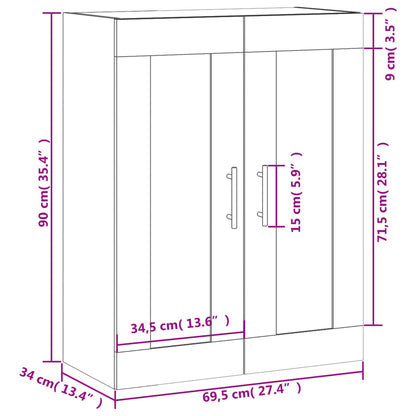 Vægskab 69,5x34x90 Cm Konstrueret Træ - Billede 13
