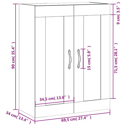 Vægskab 69,5x34x90 Cm Konstrueret Træ - Billede 13