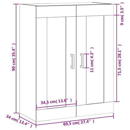 Vægskab 69,5x34x90 Cm Konstrueret Træ - Billede 13